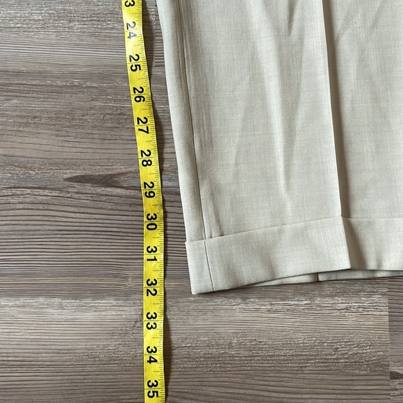 Oscar De La Renta Freedom suit pants Tan Pleated Cuffed Lightweight Mens 35 X 32 - Picture 7 of 11